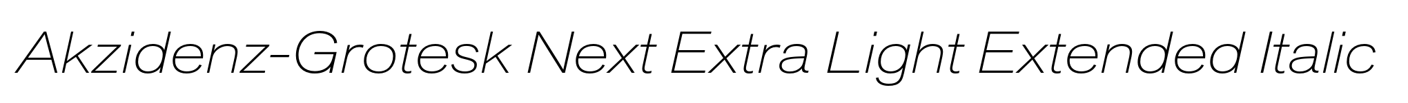 Akzidenz-Grotesk Next Extra Light Extended Italic image